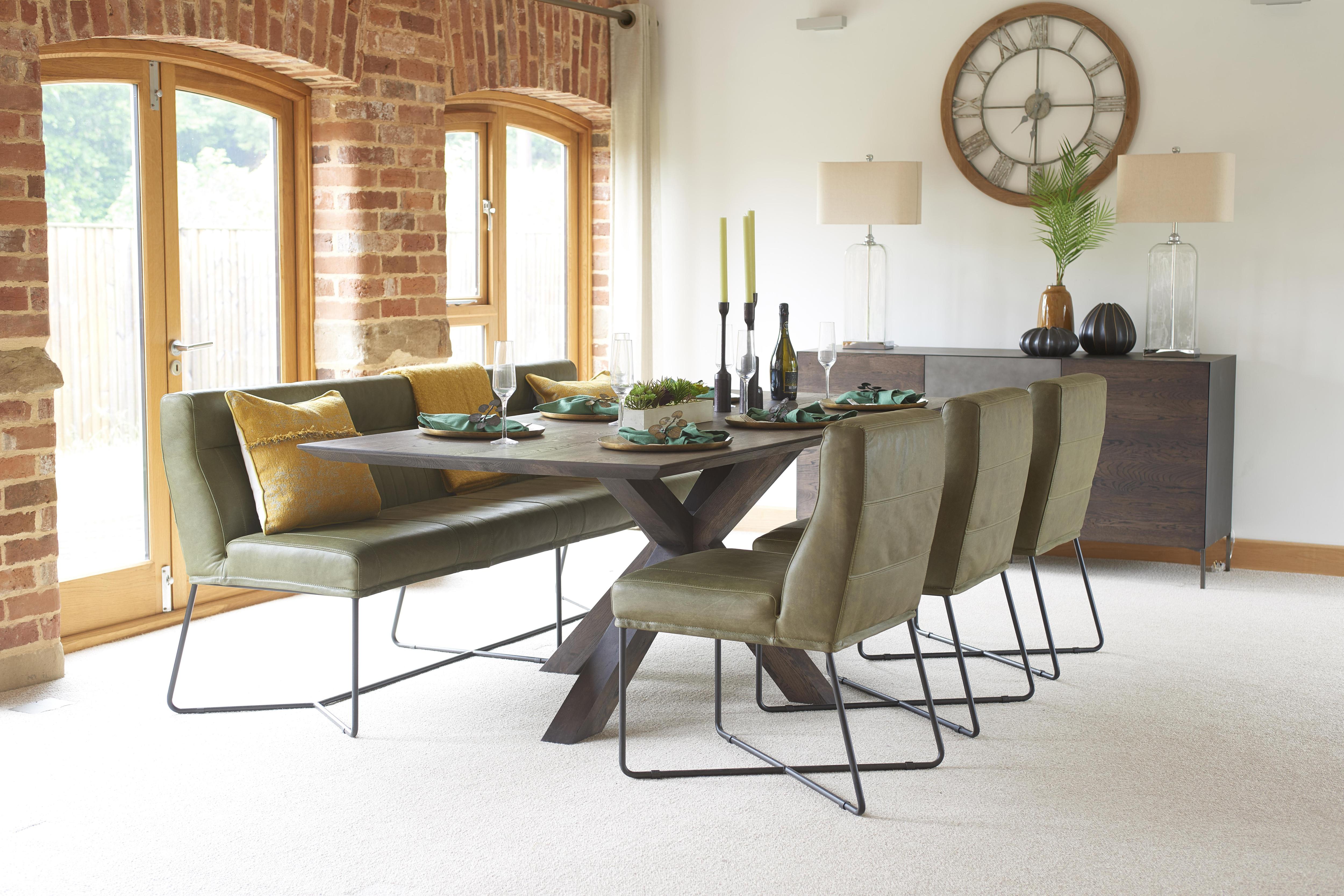Detroit dining table, detroit dining bench, Detroit dining chairs